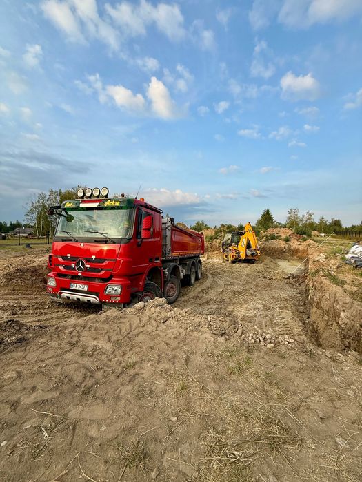 Koparka + wywrotka Podlaskie | Roboty ziemne | Równanie terenu | Wywóz | Wykop pod dom | Oczyszczalnia