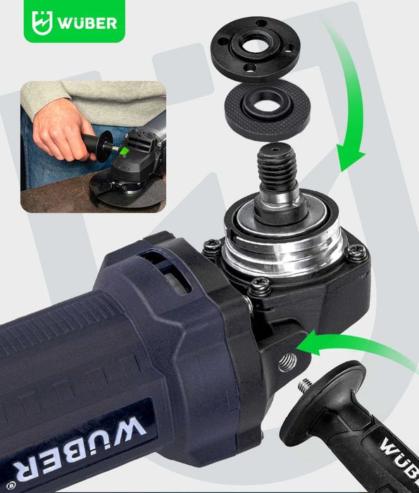 Szlifierka kątowa 125mm 1200W z regulacją obrotów + 10 tarcz