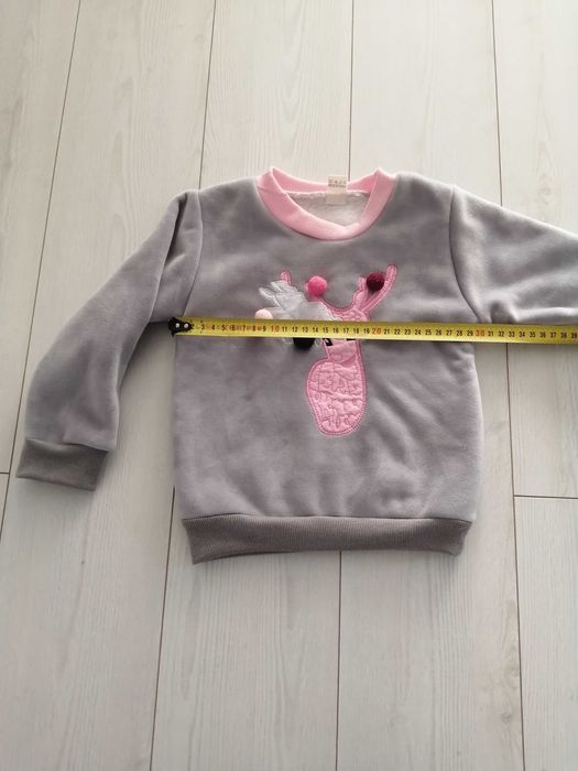 Nowe ciepłe ubrania na zimę jesień dziewczynk bluza spodnie ocieplane