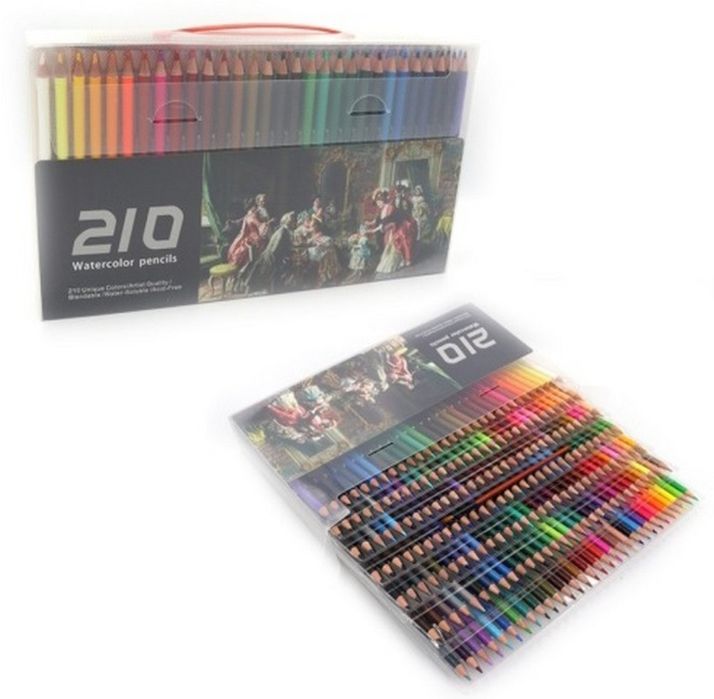 Великий набір кольорових олівців, акварельну олівці,палітра, творчість