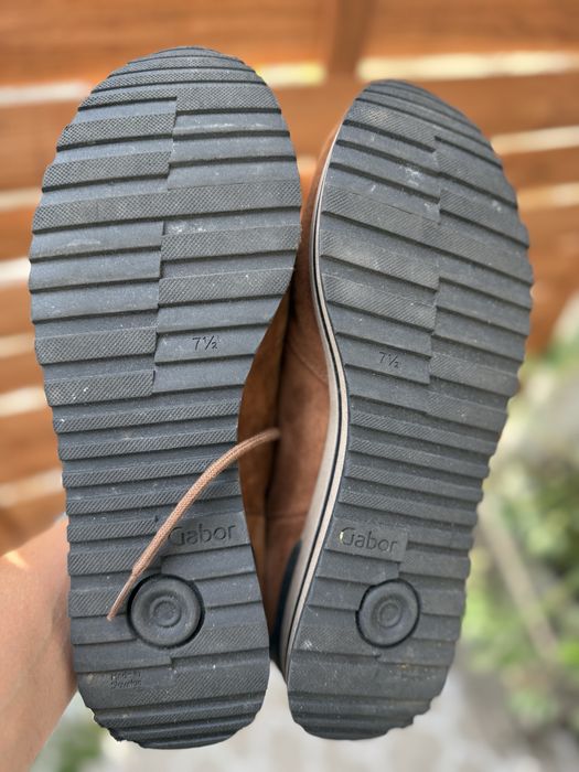 Brązowe sneakersy Gabor Comfort 7½H – skórzane wnętrze EU41