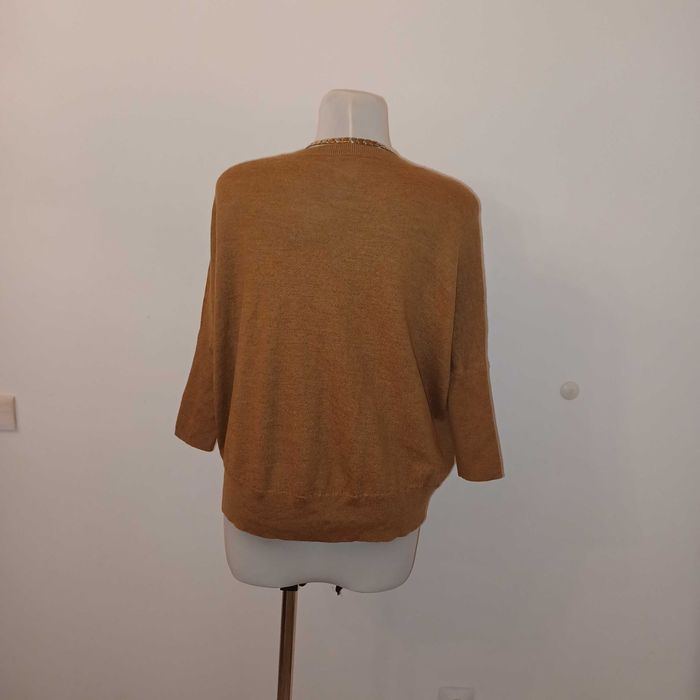 ANTHROPOLOGIE sweter pudełkowy z wełny super fason i kolor dla M/L