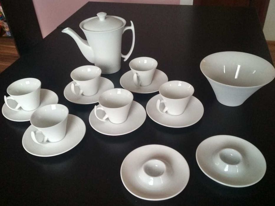 Zestaw kawowy Saba 6-osobowy - biały matowy