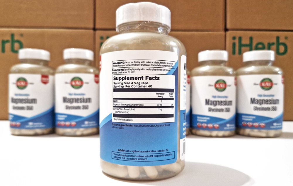 KAL Магній гліцинат 350мг, 160 капсул (Magnesium Glycinate)