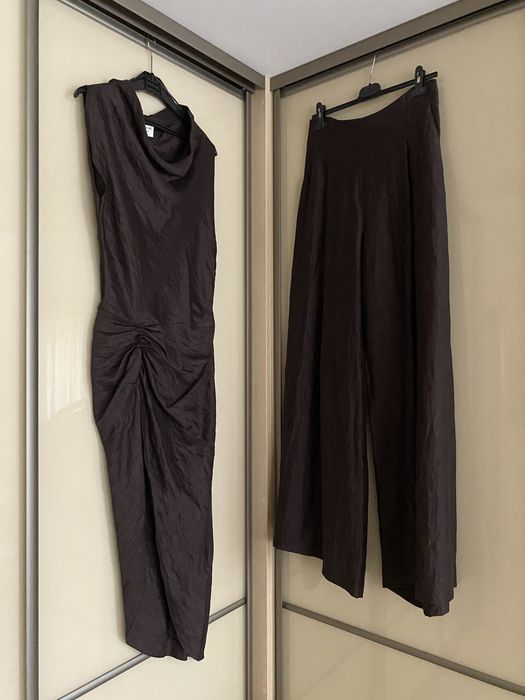 Massimo Dutti garnitur zestaw spodnie bluzka top
