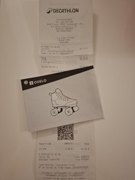 Patins de 4 Rodas QUAD 100 Preto COMO NOVOS/QUASE SEM USO