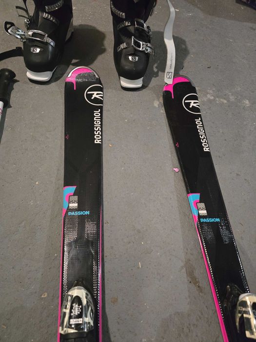 Narty rosignol 155 cm + buty salomon + kijki