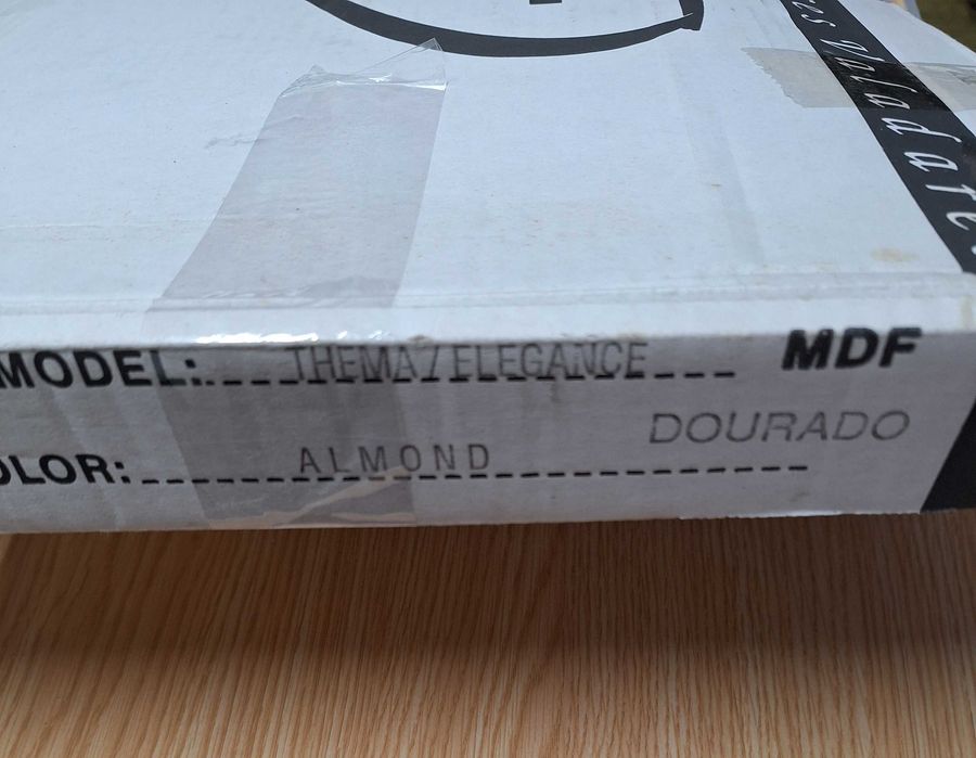 Tampa de Sanita "Valadares" - Mod. Thema/Elegance- Cor Almond-Dourado