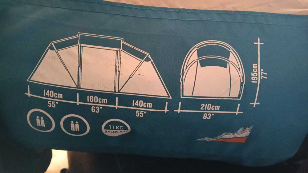 Tenda Campismo 4 pessoas 2 quartos Arpenaz 4.2