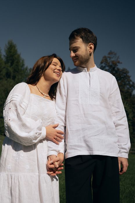 Вишита сукня «Мить» та чоловіча сорочка «Хартія» ETNODIM, розмір М