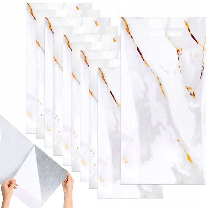 x10 samoprzylepny panel ścienny marmur pcv laminat połysk 3d płytki 30x60