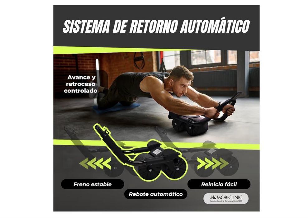 Rolo de Treino de ABS abdominais Mobiclinic Fitness