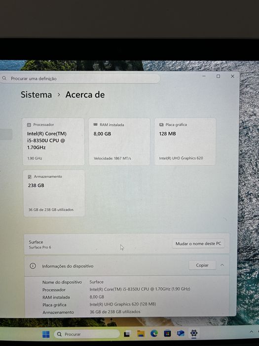 Surface pro 6 Windows 11