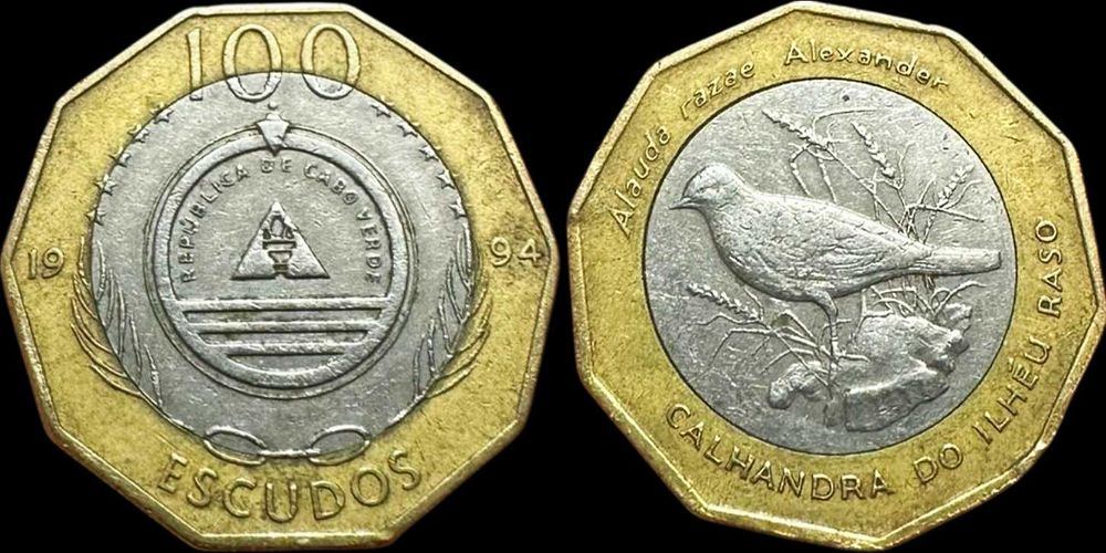 100 Escudos - 1994 - Cabo Verde - Calhandra do Ilhéu