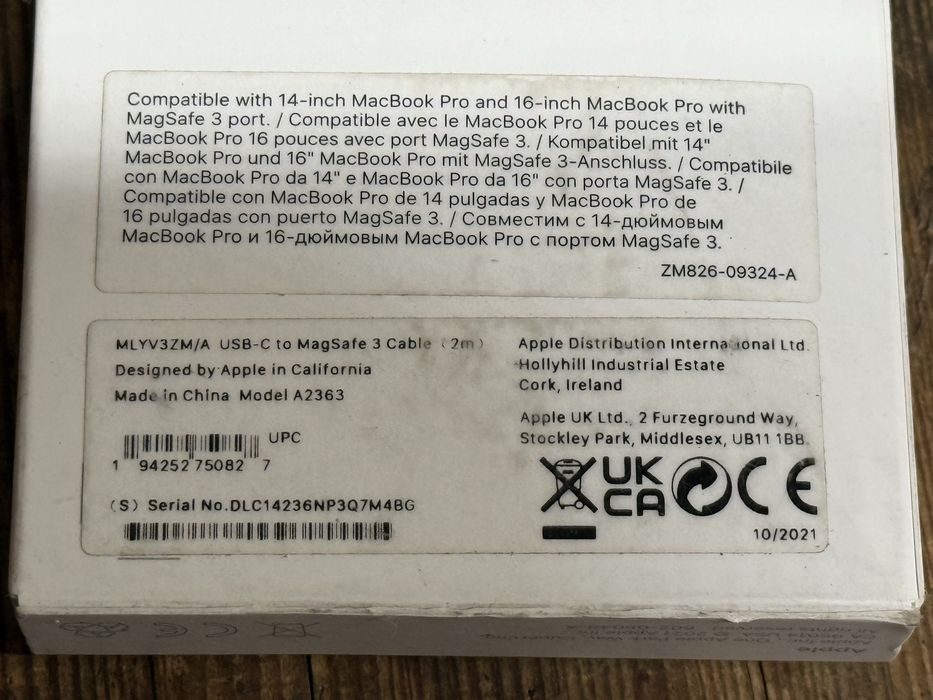 Kabel Apple USB-C Magsafe 3 2m MLYV3ZM/A A2363