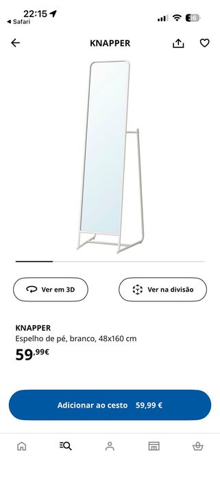 Espelho Ikea knapper