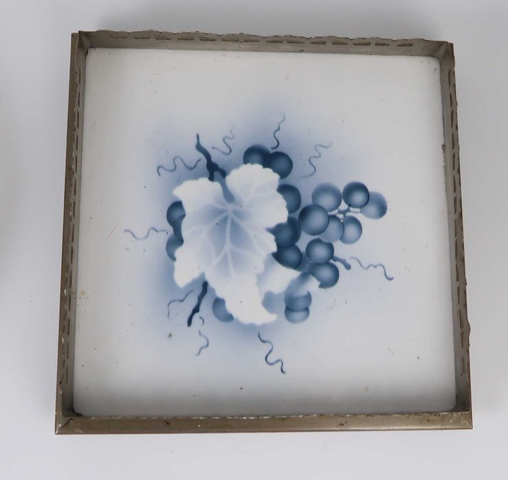 Par de bandejas Majólicas muito antigas . 18 cm, CADA