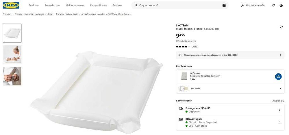 Muda fraldas Insuflável Ikea SKÖTSAM