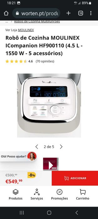Robot de Cozinha Moulinex ICompanion HF900110 c/ acessórios