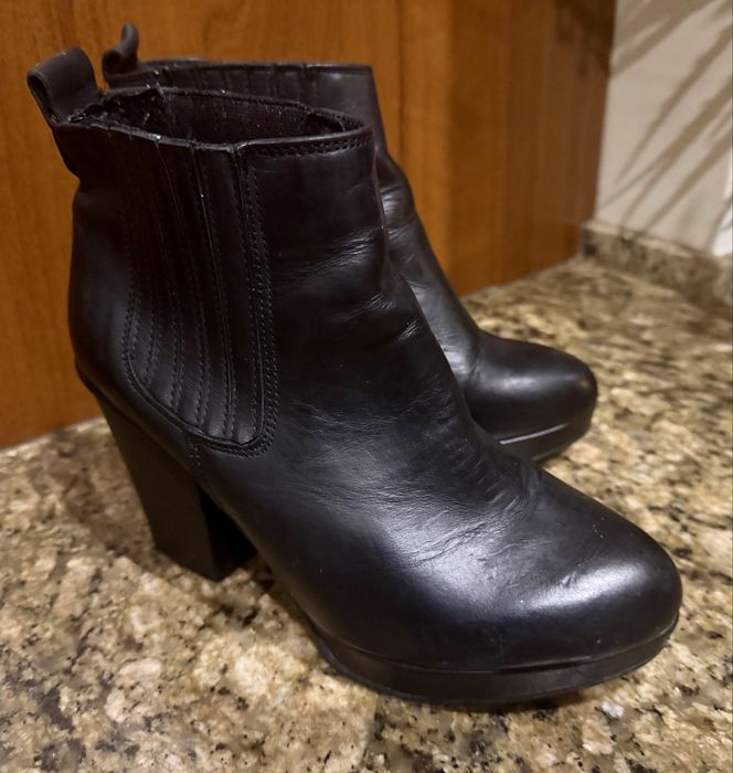 *Topshop* Czarne botki buty skóra naturalna roz . 36,5-37