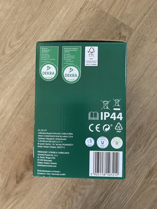 Lancuch solarny led 3.8m 10 lampek gardenic