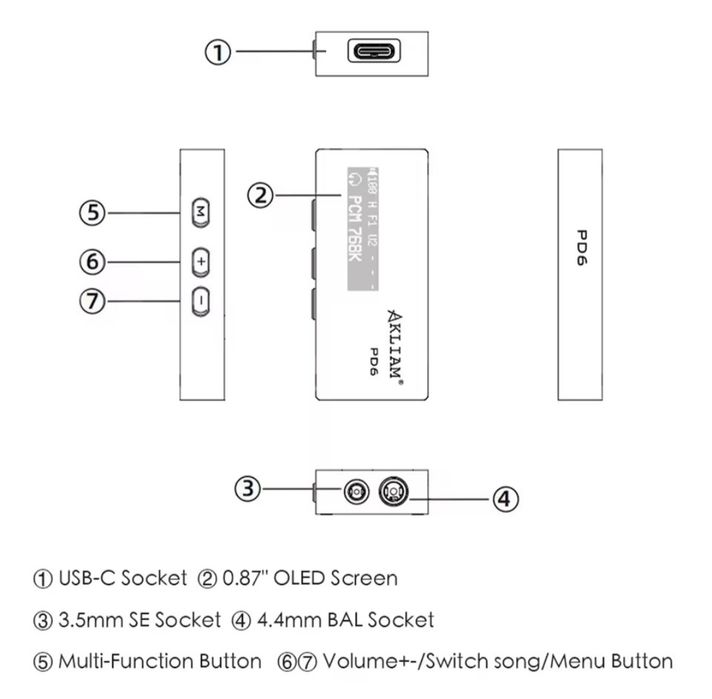 Портативний підсилювач ЦАП Akliam PD6 dac