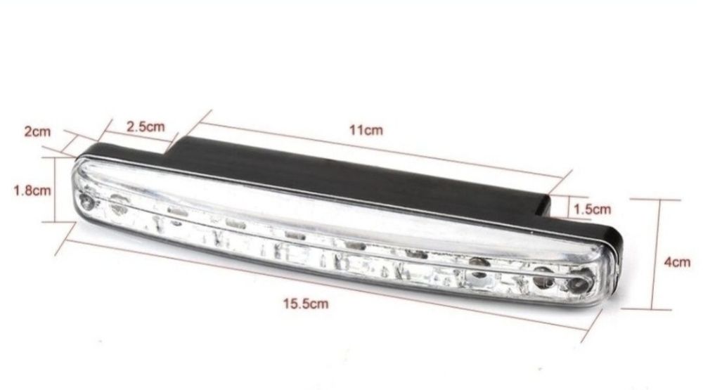 Latarka Światła do jazdy dziennej Halogeny DRL 8 LED SMD Homologacja #