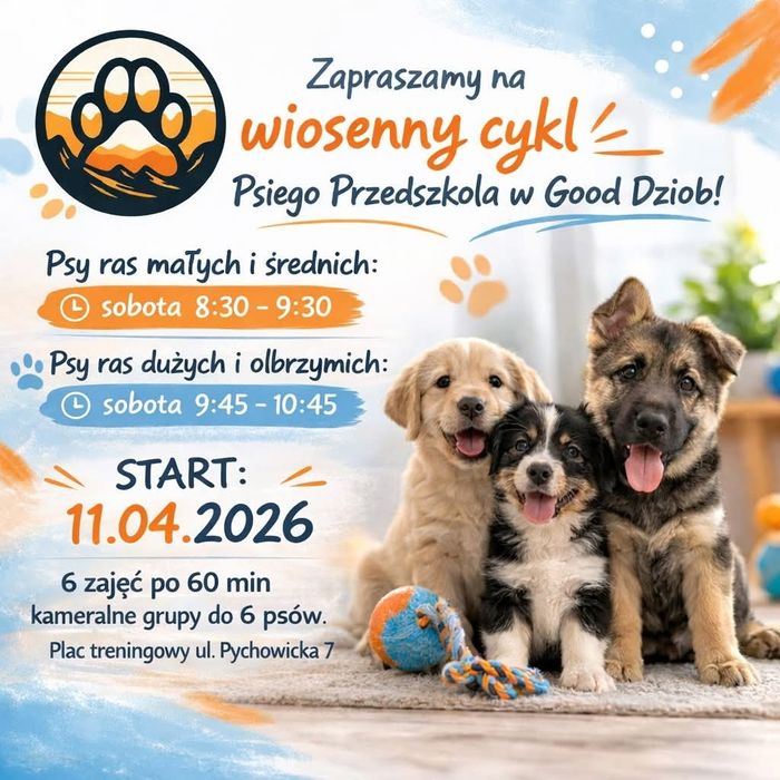 Psie Przedszkole - trening szczeniaka Kraków, szkolenie psów