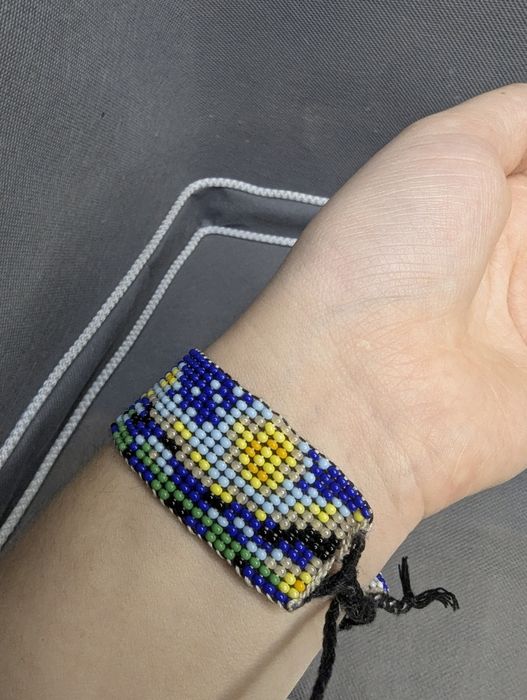 Фенечка, браслет ручної роботи  з бісеру "Зоряна ніч"  Ван Гог