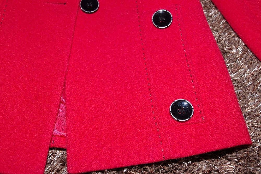 żakiet czerwony na podszewce przejściowy damski