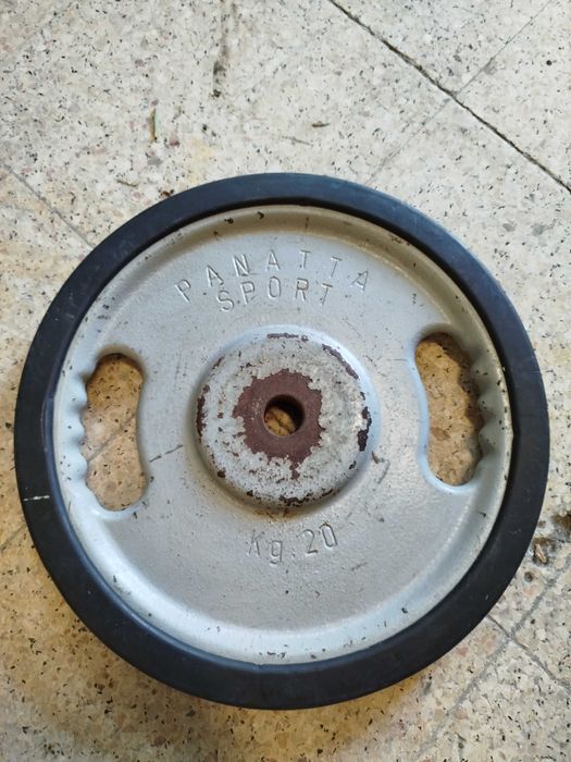 2 Suportes de Disco e Barras + Discos Panatta