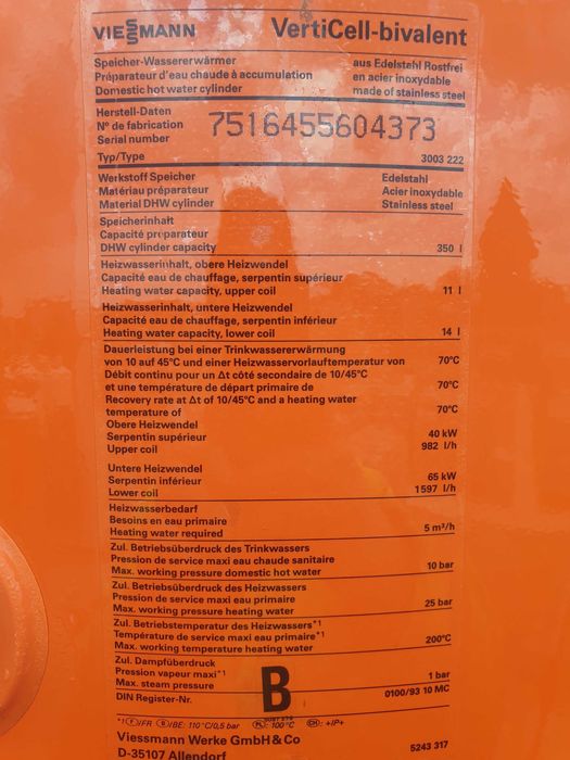 Bojler nierdzewny Viessmann 350l 2 wężownice Solar