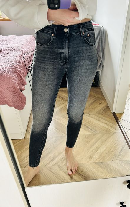 Jeansy skinny szare