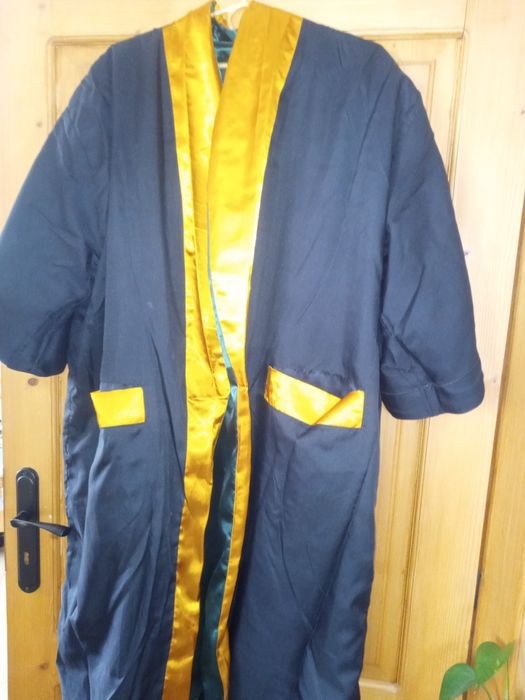 Szlafrok męski/kimono dwustronny thai silk, wyszywany smok
