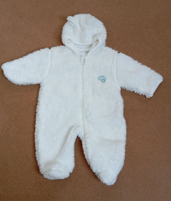 Kombinezon zimowy niemowlęcy 62 biały na zamek