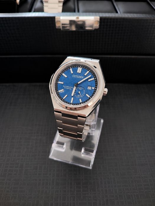 Citizen Zenshin NJ0180-80L Titanium Automat Blue - stan idealny, komplet