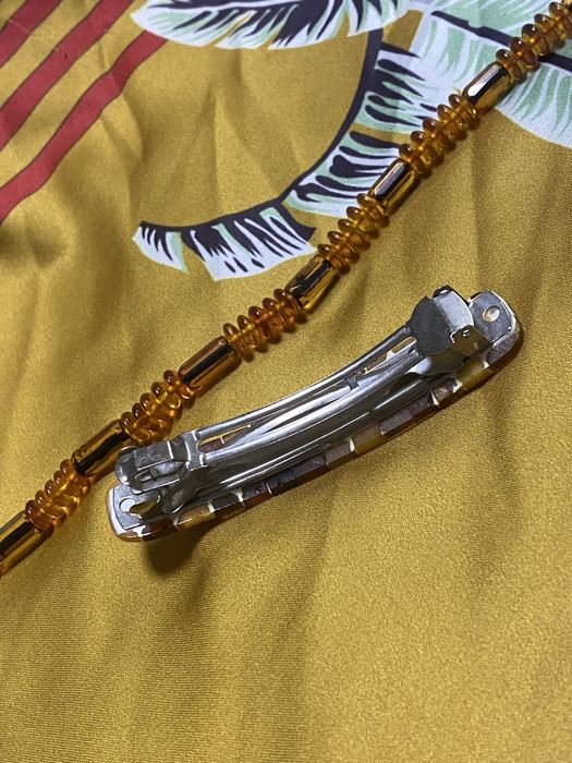 Набір бурштинові буси і заколка