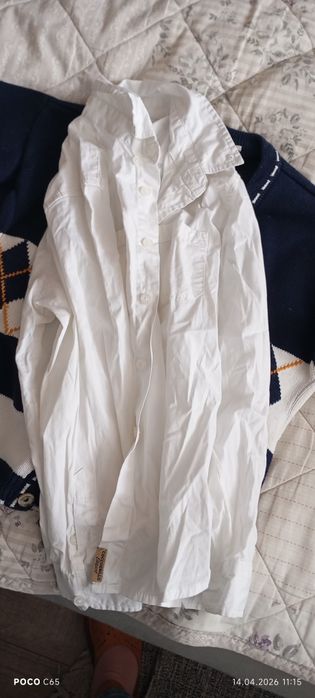 Sweter chłopięcy zapinany 110-116 plus koszula