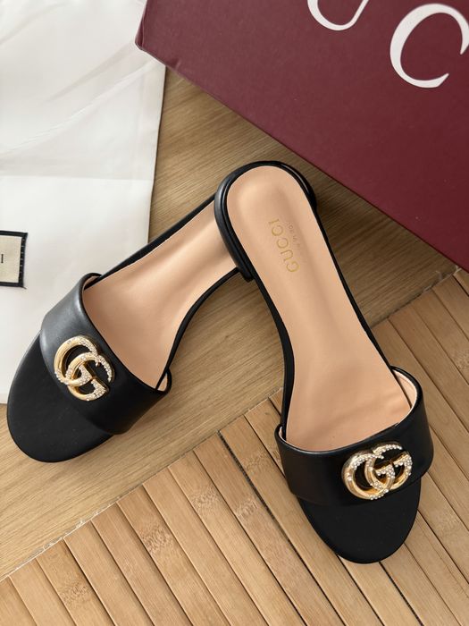 Klapki Gucci Double G Sandały Marmot GG Interlocking G