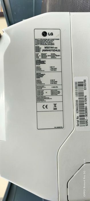 Klimatyzacja LG fm48ah 17kW zestaw 4 jednostek wewnętrznych