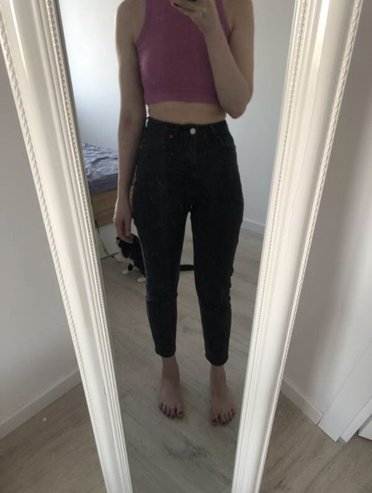 Джинси mom H&M чорний випраний колір