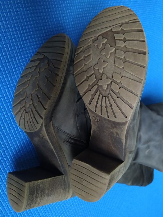 Чоботи 39 (25,5см) натуральна шкіра нубук crazy horse блискавка шнурки