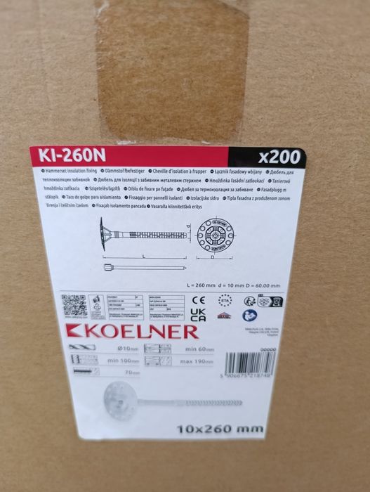 Kołki do mocowania styropianu 10/260