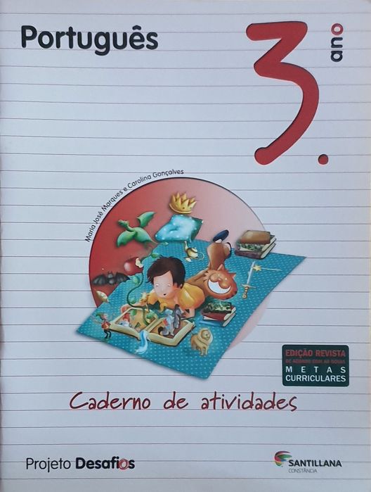 Livro de português +  fichas de avaliação + caderno de actividades 3° ano
