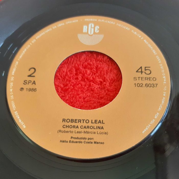 Disco Vinil Single Roberto Leal - Dá Cá um Beijo / Chora Carolina