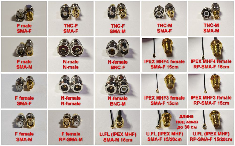 SMA адаптеры пигтейлы калибровочные наборы NanoVNA