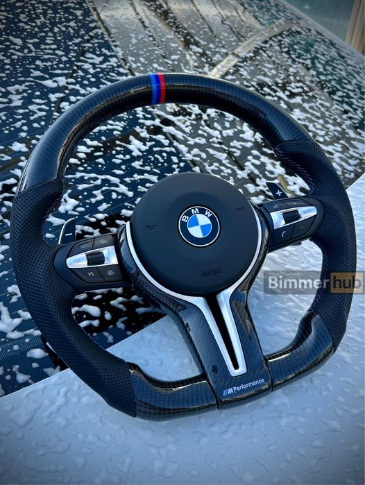Карбон М руль + (ОРИГИНАЛ airbag, подогрев, вибро) БМВ Ф30 Ф15 Ф25 Ф10