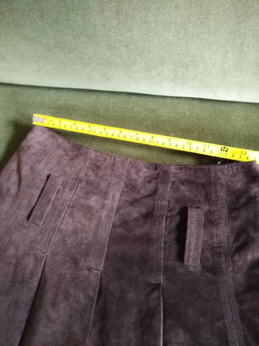 r. 36-38 S M Promod spódnica zamszowa, skóra, zamsz