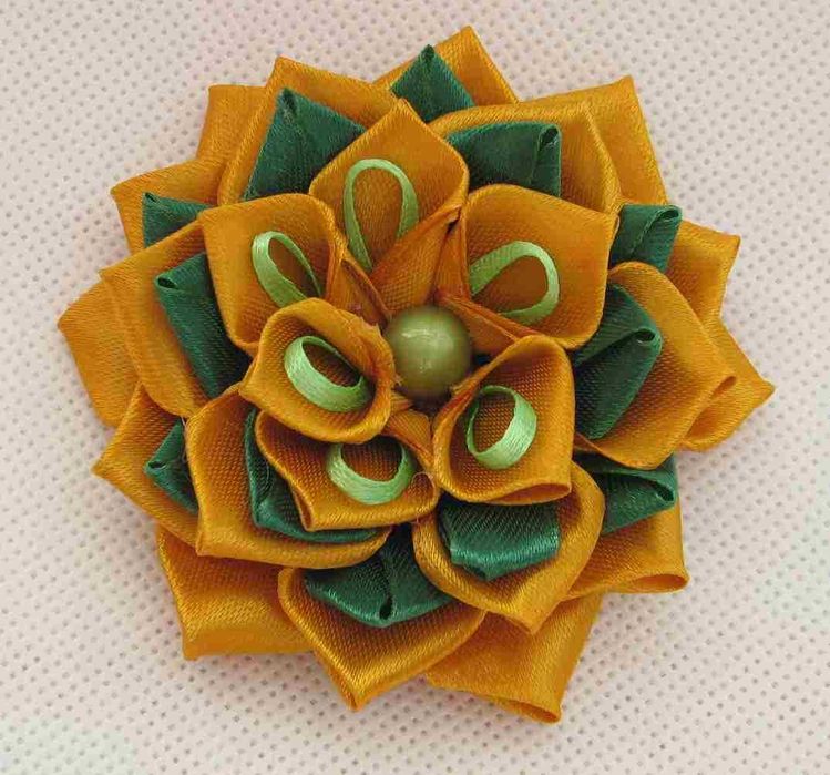 Kwiatki wstążki kanzashi