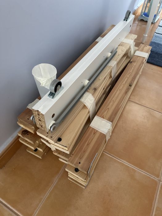 IKEA BRIMNES Cama individual dupla com 2 gavetas 2 colchões